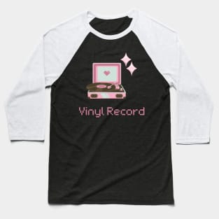 Pink Vinyl Record Baseball T-Shirt